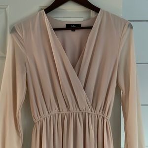 Lulus blush long sleeve maxi dress size small